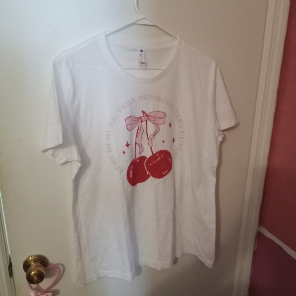 Women's Plus Size Coquette Cherry Graphic Tshirt